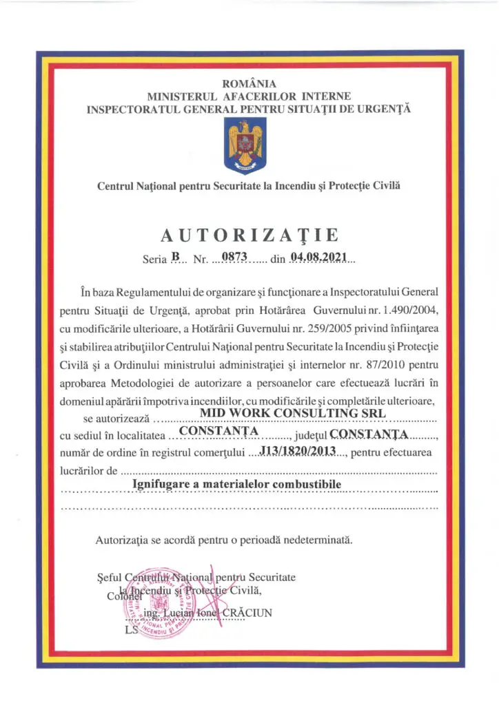 Acasă 18 Ignifugare Aut. B0873 din 04 08 2021