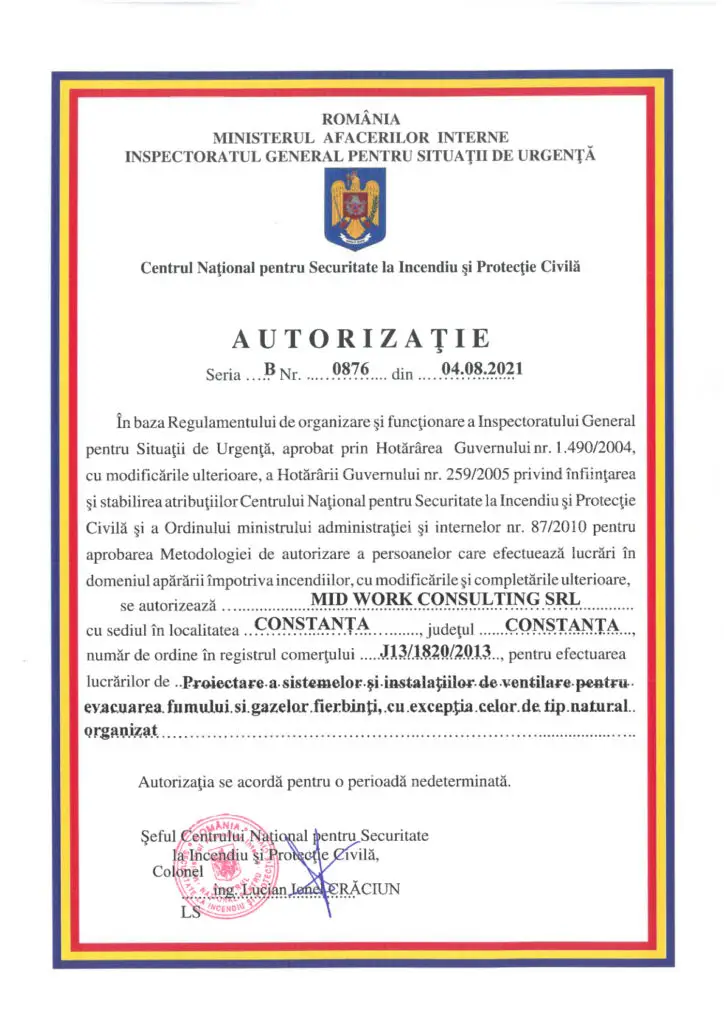 Acasă 11 Proiectare desfumare Aut. 0876 din 04 08 2021